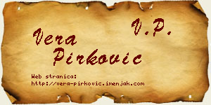 Vera Pirković vizit kartica